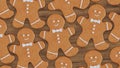 Ginger coockies on wooden background, Christmas gingerbread coockies