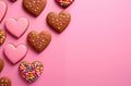 Ginger cookies decorated with colorful sprinkles