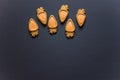 Ginger cookies in the shape of a carrot Royalty Free Stock Photo