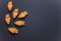 Ginger cookies in the shape of a carrot Royalty Free Stock Photo