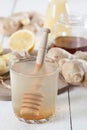 Ginger drink with honey and lemon