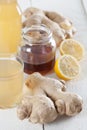 Ginger drink with honey and lemon