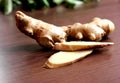 Ginger fresh spices background Royalty Free Stock Photo