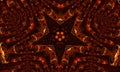 Ginger groovy kaleidoscope abstract seamless pattern with round kaleidoscopic glowing elements