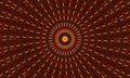 Ginger groovy kaleidoscope abstract seamless pattern with round kaleidoscopic glowing elements