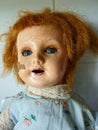 Scary antique Victorian chipped Doll