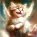 Ginger Kitten Angel Royalty Free Stock Photo