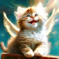 Ginger Kitten Angel Royalty Free Stock Photo