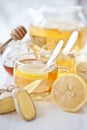 Ginger lemon tea and honey Royalty Free Stock Photo