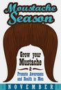 Ginger Mustache Promoting Awareness in Men`s Health Issues, Vector Illustration