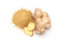 ginger powder with Fresh ginger rhizome