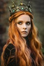 Ginger queen near the castle Royalty Free Stock Photo