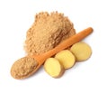 Ginger root powder Royalty Free Stock Photo