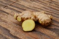 Ginger root. White, background. Royalty Free Stock Photo