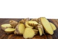 Ginger root,sliced Royalty Free Stock Photo