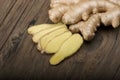 Ginger root sliced Royalty Free Stock Photo