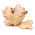 Ginger root slices isolated on white background Royalty Free Stock Photo