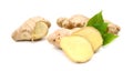 Ginger root. White, background. Royalty Free Stock Photo