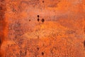 Ginger rusty metal texture. Old painted metal surface Royalty Free Stock Photo