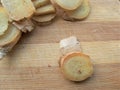 Ginger slice on wooden background Royalty Free Stock Photo