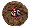 Ginger snap cookie with sprinkles isolated. Royalty Free Stock Photo