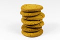 Ginger snap cookies stack cutout pile homemade holiday food Royalty Free Stock Photo