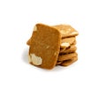 Ginger Snap Isolated, Rectangular Ginger Nut, Biscuit Square Cookies Royalty Free Stock Photo