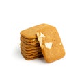 Ginger Snap Isolated, Rectangular Ginger Nut, Biscuit Square Cookies Royalty Free Stock Photo