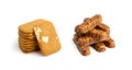 Ginger Snap Isolated, Rectangular Ginger Nut, Biscuit Square Cookies Royalty Free Stock Photo