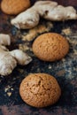 Ginger snaps on black Royalty Free Stock Photo