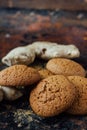 Ginger snaps on black Royalty Free Stock Photo