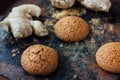 Ginger snaps on black Royalty Free Stock Photo