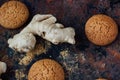 Ginger snaps on black Royalty Free Stock Photo