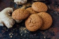 Ginger snaps on black Royalty Free Stock Photo