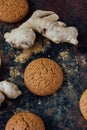 Ginger snaps on black Royalty Free Stock Photo