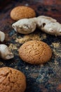 Ginger snaps on black Royalty Free Stock Photo