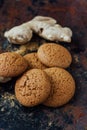 Ginger snaps on black Royalty Free Stock Photo