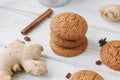 Ginger snaps on white Royalty Free Stock Photo