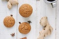 Ginger snaps on white Royalty Free Stock Photo