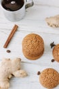 Ginger snaps on white Royalty Free Stock Photo