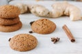 Ginger snaps on white Royalty Free Stock Photo