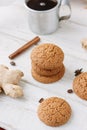 Ginger snaps on white Royalty Free Stock Photo