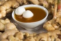 Ginger sweet soup with egg