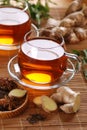 Ginger tea in glass cup Royalty Free Stock Photo