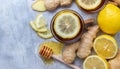 Ginger tea in a glass for flu cold winter days Royalty Free Stock Photo