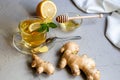 Ginger tea with lemon. Promotes weight loss. Royalty Free Stock Photo