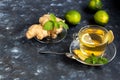 Ginger tea with lemon. Royalty Free Stock Photo