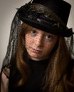 Ginger Teenage Girl In Victorian Riding Hat Royalty Free Stock Photo