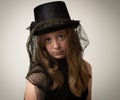 Ginger Teenage Girl In Victorian Riding Hat