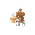 Gingerbread bell cartoon design style having gift box Royalty Free Stock Photo